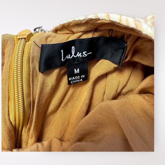 Lulus Downright Darling Yellow Tiered‎ Ruffled Halter Mini Dress Size M - Picture 6 of 9